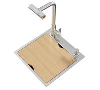 Handmade Stainless Steel Kitchen Sink - Small Bar Caravan Sink with Various Faucets Silver Finish 32 x 40 cm Modern Kitchens And Space-Saving Solutions