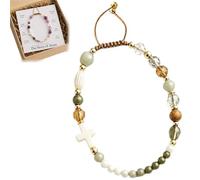 Handmade Story of Bracelet Adjustable Symbol Story Cross Bracelet with Card | Inspirational Stackable Christian Cross Charm Bracelets for Women