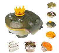 Handmade Unique Frog Design Wireless Earphone Protective Cases,Ugly Frog Anti-Scratch Wireless Earphone Protector,Weird Toad Creative Animals Earbuds Covers for Airpods 4/Pro 3 (Crown, for Pro 3)