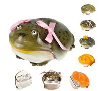 Handmade Unique Frog Design Wireless Earphone Protective Cases,Ugly Frog Anti-Scratch Wireless Earphone Protector,Weird Toad Creative Animals Earbuds Covers for Airpods 4/Pro 3 (Bow, for 4)