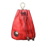 Handmade Vintage Cowhide Storage Bag - 3.54×0.78×4.52 inches Cowhide Purse | Small Portable Key Pouch | Leather Drawstring Change Purs |Key Ring Purse Coin Organizer Bag for Keys