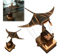 Handmade Wooden Electric Bionic Manta Ray Ornament, Mechanical Manta Ray Automaton with Lifelike Swimming Motion, Unique Mechanical Ocean Decoration for Desk Home Office