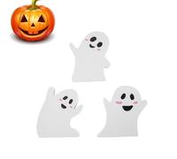 Handmade Wooden Ghost Ornaments 3Pcs Rustic Halloween Table Decorations