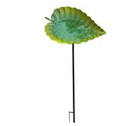 Handmade Wrought Iron Leaf Bird Feeder - Outdoor Patio Bird Bath Basin | Decorative Metal Craft Garden Sign | Rustic