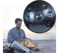 Handpan 22 Pouces - Instrument Percussion Harmonique en Acier D Mineur - 9/10/12Notes - Handpan Drum 432Hz 440Hz - pour Méditation Yoga Thérapie Sonore - Support et Mallette(Blue,432HZ/9Note)