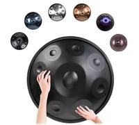 Handpan 440/430 Hz Instrument De 9/10/12 Sons Tambour À Main En D Mineur Hand Pan Drum Avec Sac, Maillets, Support Pour Débutants, Professionnels, Musicothérapie(Noir,432hz 9 Notes)