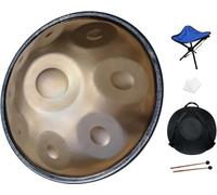Handpan 9 Tons 440 Hz, 22 Pouces Handpan pour Débutants, Percussion Harmonique en Ré Mineur Fait à La Main, Idéal pour La Guérison par Le Son, La Méditation Personnelle, Le Yoga, avec Suppo