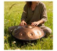 Handpan Adulte 432Hz 9/10/12 Notes Tongue Drum Instrument De Percussion De 56cmTambour À Langue En Acier Pour La Méditation, Le Yoga Et La Guérison Sonore(Argent,9)