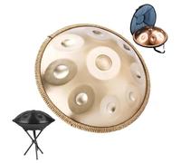 Handpan Avancé pour Adultes 432Hz /440Hz Handpan Drum 9/10/12 Notes Steel Pan Drum Instruments de Percussion en Métal pour Méditation Yoga Thérapie Par Le Son(Or,440 Hz/12 notes)