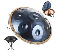 Handpan Avancé pour Adultes 432Hz /440Hz Handpan Drum 9/10/12 Notes Steel Pan Drum Instruments de Percussion en Métal pour Méditation Yoga Thérapie Par Le Son(Bleu,432 Hz/10 notes)