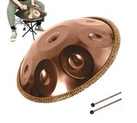 Handpan Avancé pour Adultes 432Hz Handpan Drum Ré Mineur 9/10/12 Notes Instrument de Musique en Acier avec Mailloches sac de Transport et Suppor(Or,9 Notes)