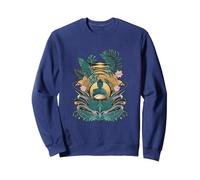 Handpan Buddha Drums Music Handpan Sweatshirt, Unisexe pour Adultes, Bleu Marine, XL