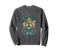 Handpan Buddha Drums Music Handpan Sweatshirt, Unisexe pour Adultes, Chiné Foncé, L