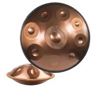 Handpan Débutan Drum Instrument de musique 9/10/12 Tons, 22 Pouces Hand Pan, tambour à langue avec Sac de Batterie et Support-Handpan pour la Guérison par le Son(Gold,9 Notes/432Hz)