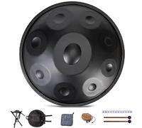 Handpan Drum 12 Tones 56cm Tambour À Main Steel Tongue Drum Avec Support, Sac Souple, Percussion Harmonique Pour La Guérison Sonore, La Méditation Personnelle, Le Yoga(Noir,12)