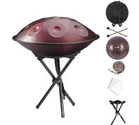 Handpan Drum 22 en 440/432 Hz Handpan Adulte D mineur Hand pan Music, Steel Tongue Drum Idéal Pour La Percussion Harmonique, GuéRison Du Son avec Sac Soft, Maillets & Stand(Purple,432hz 12 Notes)