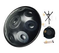 Handpan Drum 22 Inch D Minor Steel with 9 Notes, Includes Handbag, 2 Mallets, Stand, and Dust Cloth, Perfect for Music Therapy and Meditation