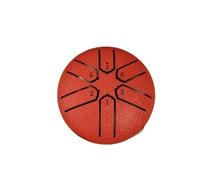 Handpan Drum 3 pouces 6 notes tambour de pluie mini handpan extérieur instrument décoration yoga méditation acier langue carillon ornement(Red)