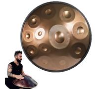 Handpan Drum 432/440 HZ Professionnel/Débutant tambour à langue D Mineur 9/10/12 Tons, Steel Tongue Drum Instrument de musique 22 Pouces hand pan adulte(Gold,12 Notes/432Hz)