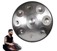 Handpan Drum 432/440 HZ Professionnel/Débutant tambour à langue D Mineur 9/10/12 Tons, Steel Tongue Drum Instrument de musique 22 Pouces hand pan adulte(Silver,9 Notes/440Hz)