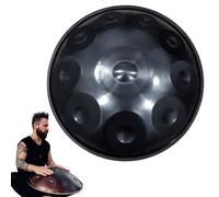Handpan Drum 432/440 HZ Professionnel/Débutant tambour à langue D Mineur 9/10/12 Tons, Steel Tongue Drum Instrument de musique 22 Pouces hand pan adulte(Black,10 Notes/440Hz)