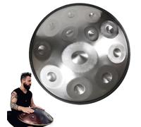 Handpan Drum 432/440 HZ Professionnel/Débutant tambour à langue D Mineur 9/10/12 Tons, Steel Tongue Drum Instrument de musique 22 Pouces hand pan adulte(Silver,12 Notes/440Hz)