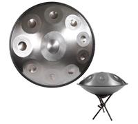 Handpan Drum 432/440 HZ Professionnel/Débutant Tambour à main 9/10/12 notes 22 pouces en acier percussion harmonique steel tongue drum pour la guérison du son(Silver,10 Notes/440Hz)