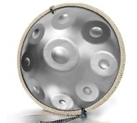 Handpan Drum 432 Hz/440 Hz, 9/10/12 Notes Ré Mineur Tambours À Main Kurde Instrument Pour Adultes, Handpan Steel Tongue Drum De 22 Pouces Pour La Méditation(Silver,9 NOTES-432HZ)