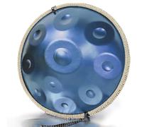 Handpan Drum 432 Hz/440 Hz, 9/10/12 Notes Ré Mineur Tambours À Main Kurde Instrument Pour Adultes, Handpan Steel Tongue Drum De 22 Pouces Pour La Méditation(Blue,10 NOTES-440HZ)