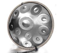 Handpan Drum 432 Hz/440 Hz, 9/10/12 Notes Ré Mineur Tambours À Main Kurde Instrument Pour Adultes, Handpan Steel Tongue Drum De 22 Pouces Pour La Méditation(Silver,12 NOTES-440HZ)