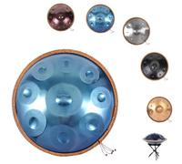 Handpan Drum 432 Hz/440 Hz, 9/10/12 Notes Ré Mineur Tambours À Main Kurde Instrument Pour Adultes, Handpan Steel Tongue Drum De 22 Pouces Pour La Méditation(Purple,12 NOTES-440HZ)