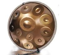 Handpan Drum 432 Hz/440 Hz, 9/10/12 Notes Ré Mineur Tambours À Main Kurde Instrument Pour Adultes, Handpan Steel Tongue Drum De 22 Pouces Pour La Méditation(Gold,12 NOTES-440HZ)