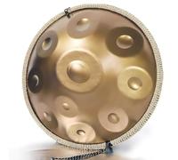 Handpan Drum 432 Hz/440 Hz, 9/10/12 Notes Ré Mineur Tambours À Main Kurde Instrument Pour Adultes, Handpan Steel Tongue Drum De 22 Pouces Pour La Méditation(Gold,10 NOTES-432HZ)