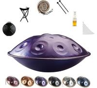 Handpan Drum 432 Hz 440 Instrument D Menor 9/10/12 tons 56 cm Percussion musicale for la guérison sonore, méditation personnelle, le yoga(Purple,440HZ/10Hinweis)