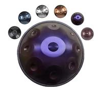 Handpan Drum 432Hz/440Hz, 9/10/12 Notes Instrument de Percussion de 55cm Avec Trépied, Tongue Drum, Handpan en Acier pour La Méditation, Le Yoga et La Guérison Sonore(Purple,440HZ/9Note)
