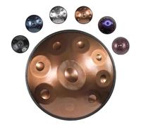 Handpan Drum 432Hz/440Hz, 9/10/12 Notes Instrument de Percussion de 55cm Avec Trépied, Tongue Drum, Handpan en Acier pour La Méditation, Le Yoga et La Guérison Sonore(Gold,440HZ/9Note)