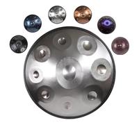 Handpan Drum 432Hz/440Hz, 9/10/12 Notes Instrument de Percussion de 55cm Avec Trépied, Tongue Drum, Handpan en Acier pour La Méditation, Le Yoga et La Guérison Sonore(Silver,440HZ/12Note)