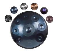 Handpan Drum 432Hz/440Hz, 9/10/12 Notes Instrument de Percussion de 55cm Avec Trépied, Tongue Drum, Handpan en Acier pour La Méditation, Le Yoga et La Guérison Sonore(Blue,440HZ/12Note)