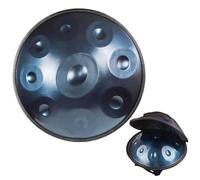 Handpan Drum 432Hz 440Hz en Ré Mineur 55cm Steel Pan Drum 9/10/12 Notes Instruments de Percussion en Métal pour Méditation Yoga Thérapie par Le Son(Blue,432HZ/9Note)