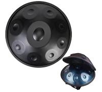 Handpan Drum 432Hz 440Hz en Ré Mineur 55cm Steel Pan Drum 9/10/12 Notes Instruments de Percussion en Métal pour Méditation Yoga Thérapie par Le Son(Black,432HZ/9Note)