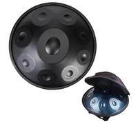 Handpan Drum 432Hz 440Hz en Ré Mineur 55cm Steel Pan Drum 9/10/12 Notes Instruments de Percussion en Métal pour Méditation Yoga Thérapie par Le Son(Black,432HZ/10Note)