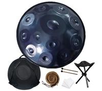 Handpan Drum 432Hz 440Hz en Ré Mineur 56cm Tambour À Main En Acier, 9/10/12 Notes Instruments de Percussion en Métal pour Méditation Yoga Thérapie par Le Son(Blue,12 Notes/440Hz)