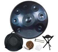 Handpan Drum 432Hz 440Hz en Ré Mineur 56cm Tambour À Main En Acier, 9/10/12 Notes Instruments de Percussion en Métal pour Méditation Yoga Thérapie par Le Son(Blue,9 Notes/432Hz)