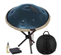 Handpan Drum, 432Hz/440Hz Tambour à Main 9 Tons 10 Tons Steel Hand Pan Tongue Drum D Minor pour Yoga, Méditation avec Sac à dos, Support de Batterie(Blue,440HZ/12Note)