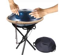 Handpan Drum 432Hz 440Hz Tambour à main en Ré Mineur 56cm tambour handpan 9/10/12 Notes Instruments de Percussion pour Méditation Yoga Thérapie par Le Son(Bleu,432Hz/12Notes)