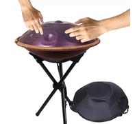 Handpan Drum 432Hz 440Hz Tambour à main en Ré Mineur 56cm tambour handpan 9/10/12 Notes Instruments de Percussion pour Méditation Yoga Thérapie par Le Son(Dark purple,432Hz/12Notes)