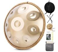 Handpan Drum 55,9 cm 10 Note 432 Hz Tambour à langue en acier en ré mineur pour yoga, méditation, guérison sonore