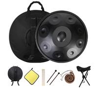 Handpan Drum, 55,9 cm D mineur en acier avec sac souple, maillets, support, instrument de musique pour adultes 432 Hz/440 Hz