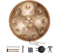 Handpan Drum 55 cm - 12 notes ré mineur - Tambour à main instrument avec baguettes - Handpan de haute qualité pour les amateurs de musique
