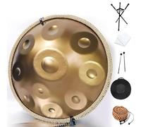 Handpan Drum 9/10/12 Notes, 55cm 432Hz/440Hz Tambour À Main En Acier Avec Trépied Et Mailloches, Sac De Transport, Pour Divertissement, Méditation Et Éducation Musicale (Color : 432Hz, Size : 9 Note